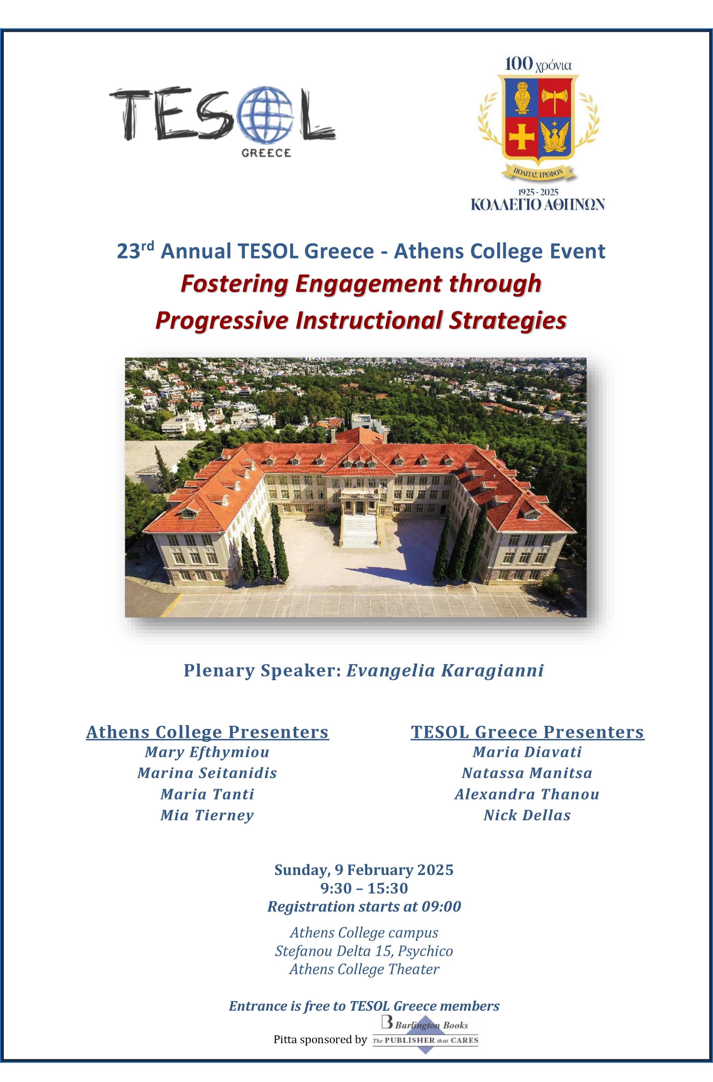 23ο Ετήσιο Συνέδριο TESOL Greece - Athens College Event