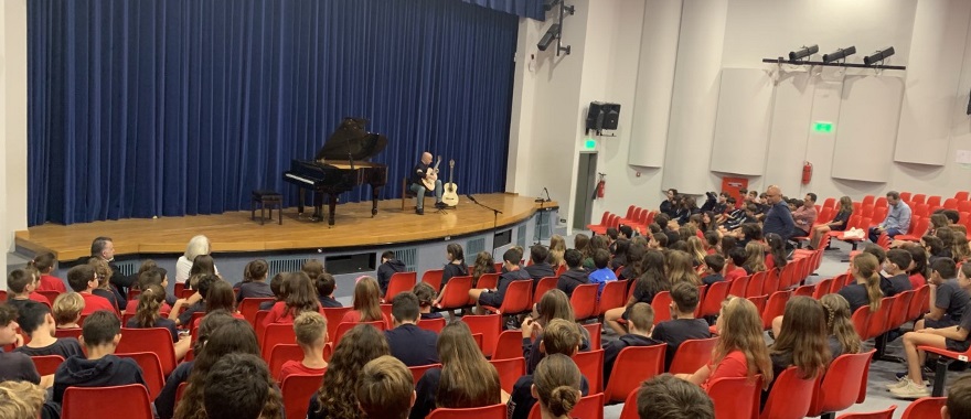 Psychico College Grade 5 and Grade 6 students attend a piano and guitar recital