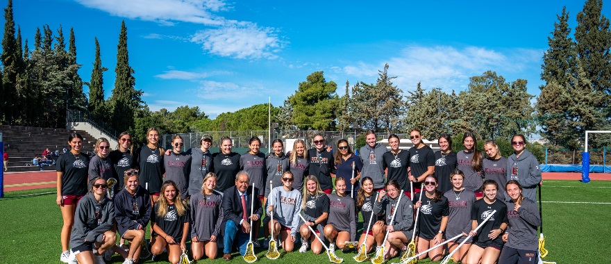Elon University Women Lacrosse Team visits Psychico College Elementary