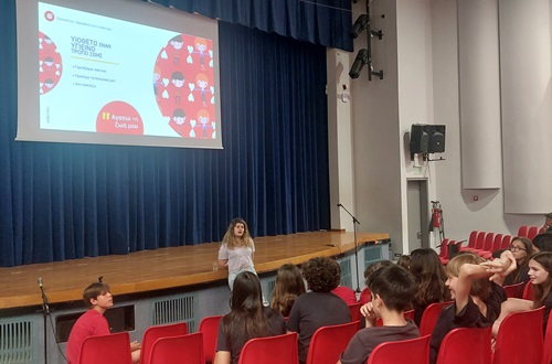 Psychico College Grade 6 attends a Smoke Free Greece presentation