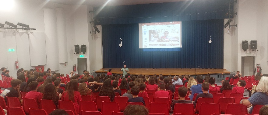 Psychico College Elementary students attend a speech on Refugees and Migration