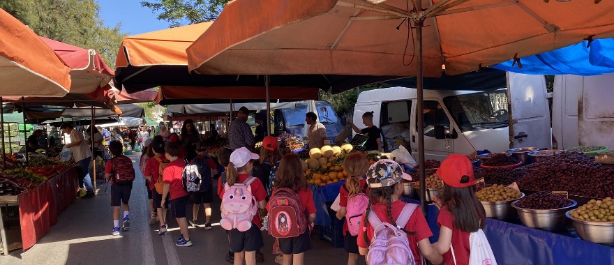 Psychico College Grade 1 students' visit to the market of Kantza