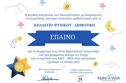 Διαγωνισμός Ζωγραφικής Make A Wish - Κάνε μια ευχή Ελλάδος -ΔΚΨ