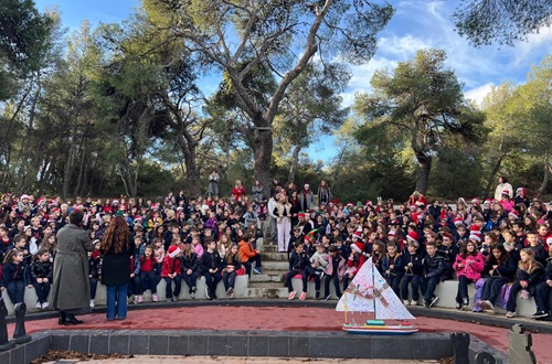 Christmas Carols at the outdoor Chessboard Theater in Kantza by Athens College and Psychico College Elementary School students