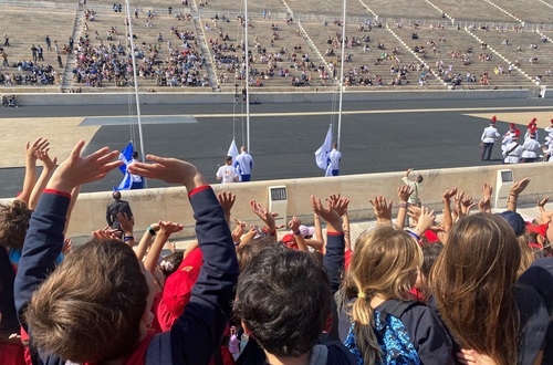 Elementary School students attended the Lighting and Delivery Ceremony of the Olympic Flame