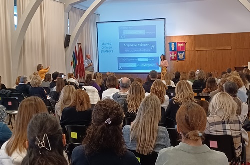 Lecture "Fostering Optimism: Learning, Acting, Changing" by Angele Papantoniou '03 and George Kokolas