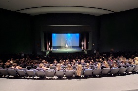 Athens College Junior High School students attend a performance of “The Only Journey of His Life”