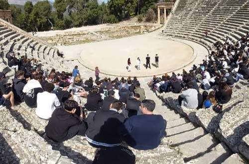 Athens College Junior High School 3 students visit Nafplio and Epidaurus on an educational trip