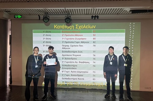 Athens College Junior High School - 1st place in the 10th Physics Experiments Competition of the Lycée Franco-Hellénique Eugène Delacroix