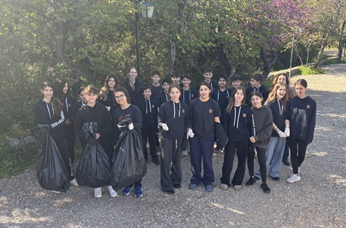 Athens College Junior High School - Psychico campus clean-up by section a5