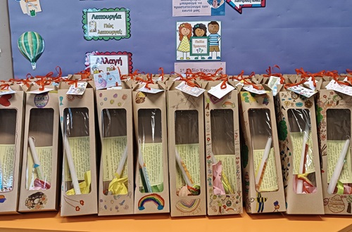 Athens College Elementary School - Handmade Easter candles made with love by Class 2C