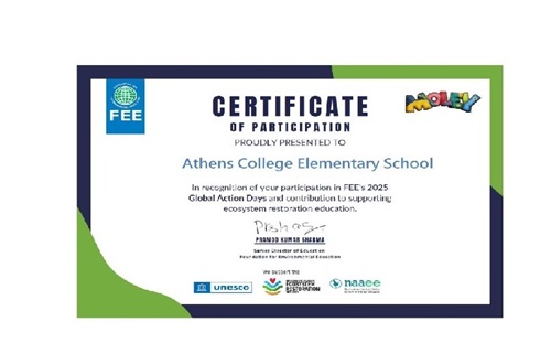 Athens College Elementary School – English Department: Global Action Days 2025 – Learning, Acting, Protecting the Planet