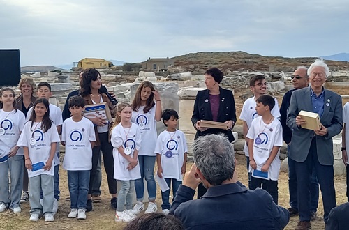 Athens College Elementary School Environmental and Gardening Club at the World Human Forum in Delos