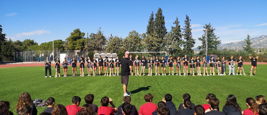 Επίσκεψη της γυναικείας ομάδας Lacrosse του Elon University στο Δημοτικό Κολλεγίου Αθηνών