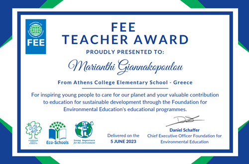 Global Distinction for Athens College Elementary School