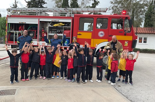The Ekali Volunteer Firefighters Team Visit "J.M.Carras" kindergarten