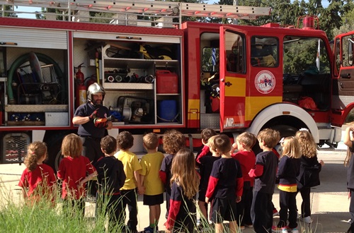 The Ekali Volunteer Firefighters Team visit Kindergarten John M. Carras