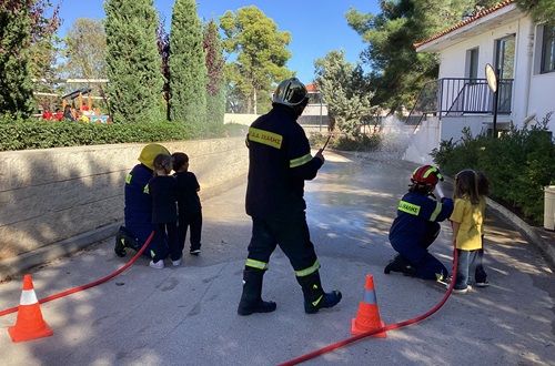 The Ekali Volunteer Firefighters Visit "J.M.Carras" Kindergarten
