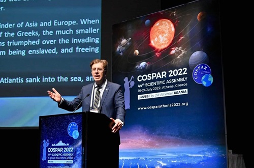 Professor Costas Synolakis gave a lecture at the 44th Scientific Assembly of the Committee on Space Research