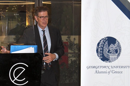 Athens College President keynote speaker at a Georgetown University Alumni of Greece event