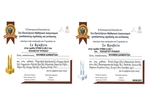 1st & 2nd Prizes in 3rd PanHellenic 3D Design & Printing Competition go to Psychico College Junior High School Students