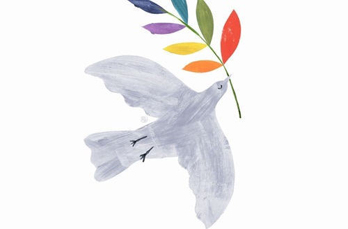 Athens College Elementary School kids make drawings of peace
